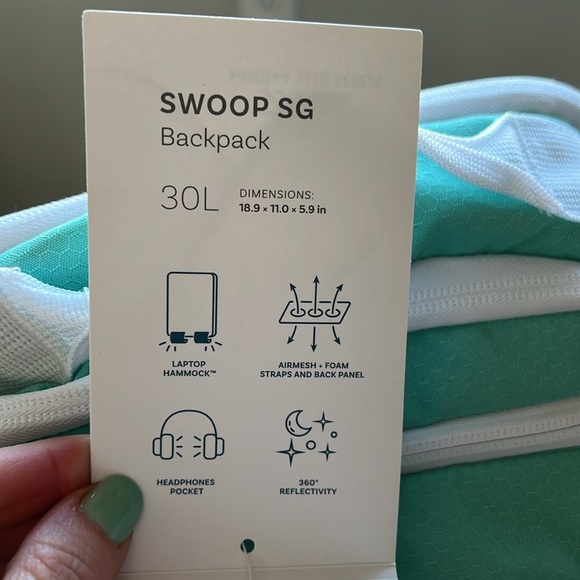 High Sierra Swoop SG Backpack Aquamarine and White. Fits 17” Laptop - Picture 3 of 13